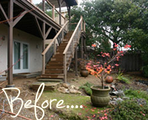 before and after garden makeover staircase garden